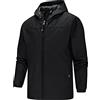 Generic Giacca da uomo casual con cappuccio a maniche lunghe con tasca con cerniera sottile e leggera, giacca da trekking giacca a vento extra large da uomo alta, Nero , XXXXL