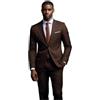 Generic Abiti da Uomo Marrone Scuro a 2 Pezzi Set Abito Formale Monopetto con tacca Slim Daily Smart Causale Ufficio Smoking Sposa