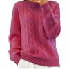 Generico Maglia Donna Scollo A V Maglione Di Cotone Donna Maglione semi da donna a maniche lunghe pullover tinta unita con camicia base maglione caldo Maglioncini Cotone Donna