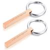 Vnox 2Pezzi Personalizzati Coppia Personalizzata BFF Fratelli Sorelle Famiglia Portachiavi Partner 4 Lati Nome 3D Cuboide Verticale Bar Portachiavi Accessori per Bagagli/Borsa,Incisione Gratuita
