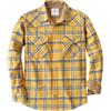 Dubinik® 6 oz Camicia Uomo Flanella Camicia Pile Cotone Western Cowboy Bottone di Perla Manica Lunga Pesante Quadri Vintage Giallo Scuro E Nero 2XL