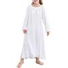 Verve Jelly Camicia da Notte da Principessa per Donna Ragazza Abito da a Maniche Lunghe Bianco Abito da notte da principessa Bianco 2 5-6 anni
