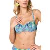 Goldenpoint Donna Costume da Bagno Samba - Parte Alta del Bikini - Reggiseno con Ferretto e Coulisse con Spalline Regolabili in Microfibra Fantasia Mandala con Strass Taglia 6B Colore Multicolor