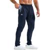 BROKIG Pantaloni da jogging da uomo lunghi con tasca per toppa, palestra, in cotone, pantaloni sportivi da uomo, lunghi, slim fit