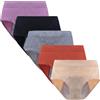 Yintry Intimo mestruale per Donna Mutandine mestruali a Vita Media Slip a Prova di perdite per Flusso Leggero 5 Pezzi (Utilizzare con Tamponi)