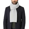 CLASSE77 - Sciarpa lavorata a maglia in lana - Stile maglia inglese a coste - Unisex - Artigianale, Made in Italy (Grigio perla)