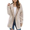 Jilijia Felpa da donna oversize invernale in caldo pile senza cerniera casual con cappuccio giacca Outwear soprabito cardigan con tasche