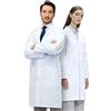 Lab Coat X Camice da Laboratorio Bianco/Nero/Blu Navy Unisex Professionale per Uomo e Donna, Lunghezza 100cm, Chiusura con Bottoni a Pressione, Tasche Multiple, Vestibilità Comoda (Bianco, S)