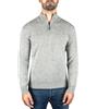 CASH-MERE.CH Pullover | Sweater | Maglione con Colletto con Cerniera da Uomo 100% Cachemire (Grigio, L)