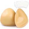 ORGOT Inserti adesivi per reggiseno, biadesivo, inserti push-up, riutilizzabili, reggiseni adesivi per costumi da bagno, reggiseno sportivo bikini, beige., S