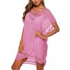 Baynetin Copricostume da Bagno Donna Mare Scollo a V Abito da Spiaggia Tinta Unita Vestito Mare Copricostumi da Bagno Bikini Cover Up per Spiaggia Piscina Estate (Rosa)