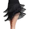 WaiYeeHei Gonna da ballo latino con nappe e frange, elastico in vita, moderno, salsa, samba, abbigliamento da ballo, nero, 4XL