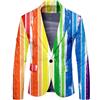 Gefomuofe Giacca arcobaleno da uomo alla moda graffiti Suit Neon Colorato Blazer Pride Pride Giubbotto Colorato Giubbotto Tuta Sportiva per il Tempo Libero Festa Rainbow Abiti Uomo, giallo., L