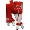 Melegari Bretelle elastiche strette 2,5 cm, oxford tinta unita, uomo/donna, made in Italy (rosso)