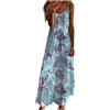 VPQILH Vestito Lungo da Donna con Spalline Sottili Abiti Donna Estivi Manica Corta Vestiti Stampa Floreale Vestito Lungo Elegante Scollo a V Vestitini Leggera Traspirante Abiti per Mare Spiaggia Vacanza