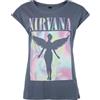 Nirvana In Utero Crystals Donna T-Shirt Blu 100% Cotone Regular