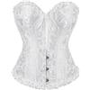 Zaleau Corsetto Donna Overbust Sexy Corpetto Top Bustini Burlesque Corsetti per Halloween Taglie Forti, XS-6XL, Bianco, M