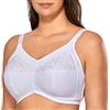DELIMIRA Donna Reggiseno Post-operatorio Mastectomia Coppe Morbide con Ricami Senza Ferretto Bianco 6B