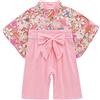 Generic Neonato Ragazza Floreale Primavera Estate Manica Lunga Papillon Kimono Giapponese 1 Pc Tutina Tuta Costume Giapponese Body 86, Pk2, 6-9 Mesi