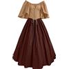 NaLatia Costume Halloween Costume Dama 800 Donna Medievale con Maniche Tromba Swing Maniche Svasate Vestito Lungo Lungo Donne Abito da Donna Rinascimentale Principessa Sera