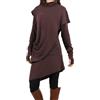 Generic Abiti da donna Casual Abito da donna Abito floreale asimmetrico con collo ad anello abito vintage etnico quotidiano a maniche lunghe autunno inverno 2024 abiti a maniche lunghe da donna UK, Rosa