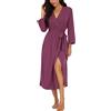 PrinStory Accappatoio da Donna Leggero con Maniche a 3/4, con Scollo a V, Kimono