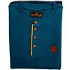 NZG Nazareno Gabrielli Pigiama Uomo Caldo Cotone ML PL Serafino - U818 (Cobalto, L)
