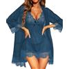 RSLOVE Lingerie Donna Sexy Babydoll in Pizzo Camicia da Notte Set di Pigiama Completo Intimi Vestaglia A Rete