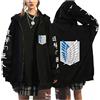 zhedu Felpa con Cappuccio con Cerniera AOT Felpa con Cappuccio A Maniche Lunghe con Cerniera Donna Uomo AOT Grafica Oversize Casual Y2K Streetwear