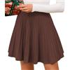 Adigaber Gonne Mini a Maglia Donna Linea A Gonna Plissata a Vita Alta