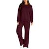 KBOPLEMQ Tuta da donna invernale in pile Teddy caldo pigiama casual a maniche lunghe con cappuccio e pantaloni, set da 2 pezzi, con cappuccio e pantaloni da casa, morbido per il tempo libero, set da