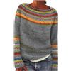 Generico Maglione Donna Invernale Maglia Manica Lunga Elegante Maglione Norvegese Scollo a Barca Donna Maglioni Jacquard Pullover vestibilità Ampia Maglia Vintage per Autunno Inverno