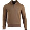 Fred Perry Maglione da uomo con mezza zip M7535, marrone, S