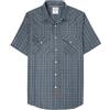 Dubinik®Camicia Uomo Manica Corta Fibra di bambù Casual Quadretti Comoda Bottoni Automatici Cowboy Western Vintage Camicia Azzurra Righe 2XL