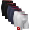 DANISH ENDURANCE Boxer Uomo Lunghi in bambù Ultra Morbido, Mutande Boxer a Pantaloncino in Bamboo, 3 o 6 Paia Multicolore (2X Nero, 2X Blu Navy, 2X Bianco) L