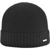 Melegari Berretto di Maglia con Risvolto | Beanie Sirmione | Misto Lana, Viscosa, Poliammide e Cashmere | manifattura Italiana | Unisex (IT, Numero, 54, 61, Nero)