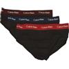 Calvin Klein Slip Uomo Mutande Confezione 3 Capi Cotone elastiicizzato Elastico a Vista Articolo U2661O, V0I Black with Blue/shadon WB/Black w, Size M/in 32-34 / cm.81-86