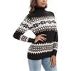 Yukiuiny Maglioni Collo Alto Natalizio Donna Dolcevita per Natale Lupetto Elegante Pullover Lungo Invernale-Nero/S