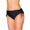 Aquarti Slip Costume Donna con Laccetti - Slip Bikini Donna Regolabile con Arricciatura, Nero, 44