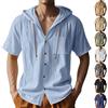 hehiy Camicia Lino Uomo Maniche Corte Camicie Elegante per Il Tempo Libero vestibilità Regolare Camicia Uomo Slim Fit Nero/Bianco/Grigio/Blu Scuro