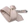 Avantgarde - Cravatta Slim Tinta Unita Made in Italy Colori Cravattino Skinny Tie, Colore: Rosa Cipria, 4 CM in punta