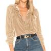 R.Vivimos Womens Tops Camicette Sexy Manica Lunga Collo A V Button Down Camicie Velluto