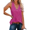 Famulily Canotta basic con scollo a V, da donna, estiva, senza maniche, per sport