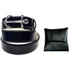 NORTH POLE confezione regalo cintura con fibbia ad ancora e porta monete in pelle PARURE SAILOR 2 tema marinaio (NERO)