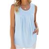 GRECERELLE Canotte da donna in raso di seta senza maniche Canotte Basic Causal Vest Estate Basic Vest, Azzurro, L