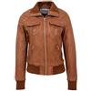House of Leather Giacca da donna in vera pelle Bomber Slim Fit Blouson Motto, color carne, 46