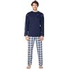 e.VIP® Carl L 962 - Pigiama da uomo in 100% cotone, marine/grigio, XXXL
