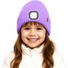 ATNKE Bambini LED Illuminato Berretto Cappello,USB Ricaricabile 4 LED Corsa Cappello Lampada Torcia Mani Invernale Calda Pile Foderato Lavorato Beanie Regali per Ragazzi e Ragazze
