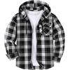 SwissWell Camicie Flanella da Uomo Camicie Quadri con Cappuccio Cerniera Camicia a Maniche Lunghe Felpa con Cappuccio Giacca Camicia da Boscaiolo Lavoro Escursionismo Campeggio