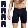 ZLYC Boxer da Uomo in Cotone a Gamba Lunga Confezione da 3/4